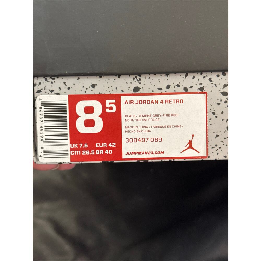 Air Jordan 4 2012 Retro Bred m8.5 w10 - Picture 15 of 15